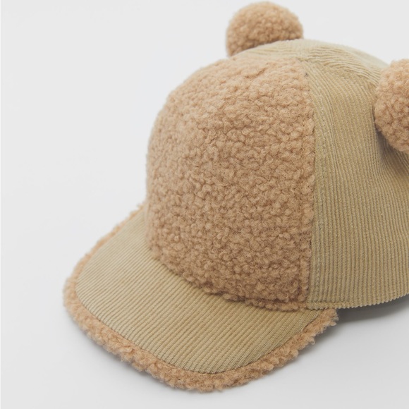 Zara baby boy Corduroy cap with pompoms - Picture 3 of 5